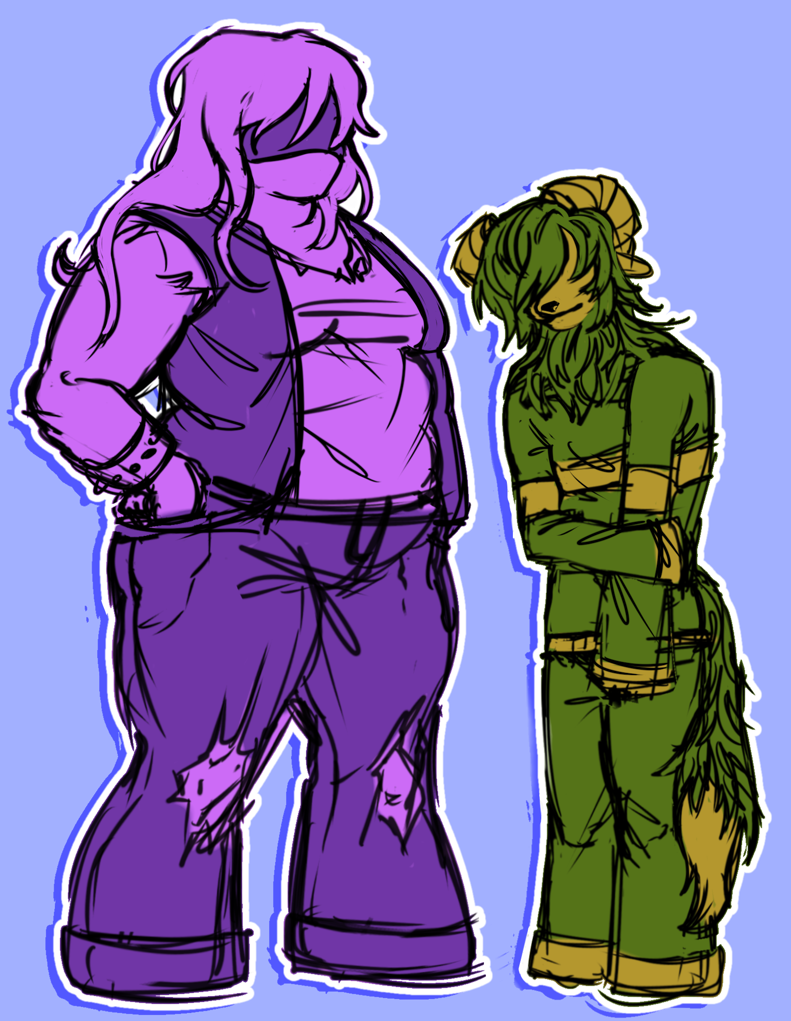 Kris and Susie from Deltarune, Species swapped.