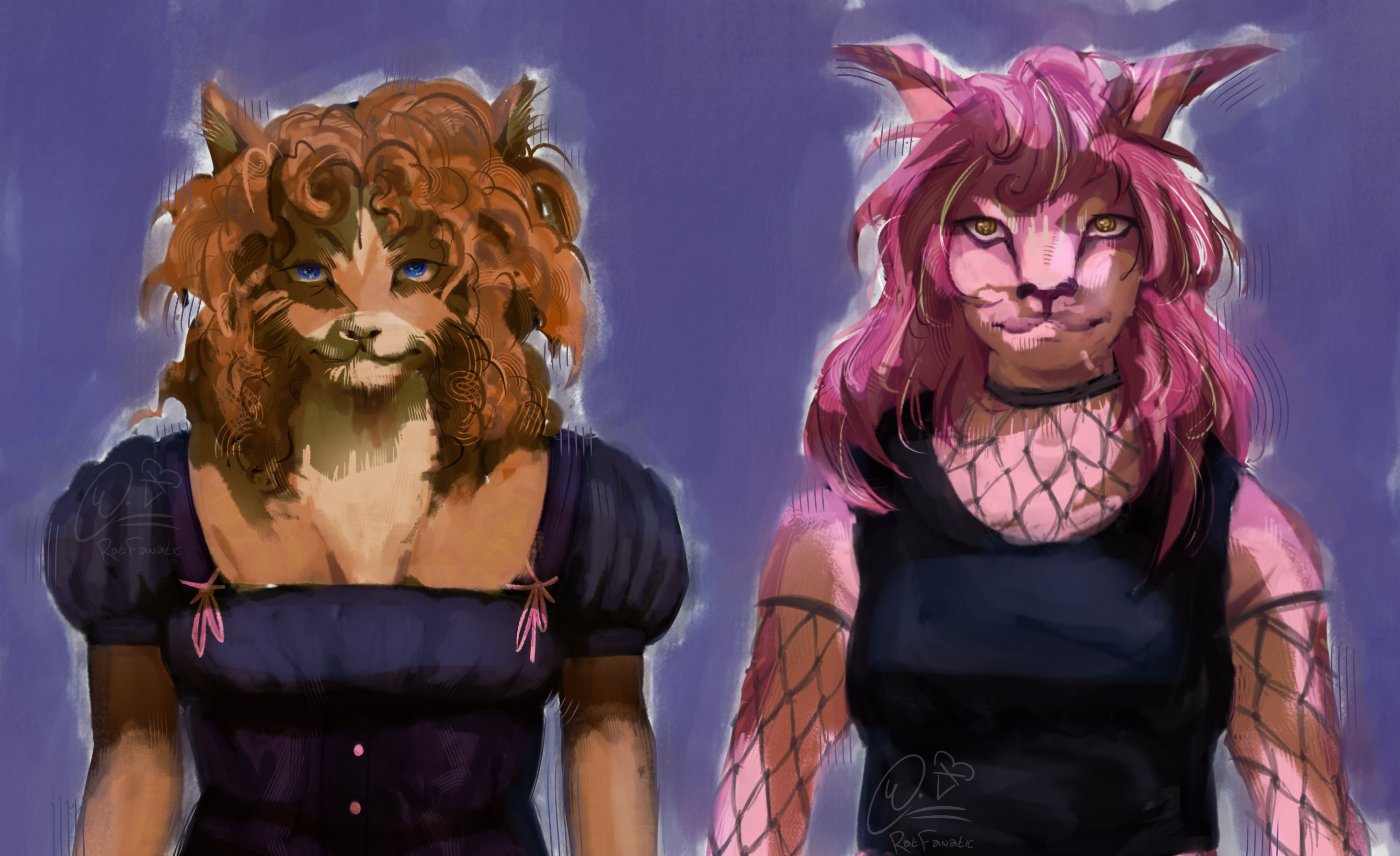 Painting of my friends Fursonas!